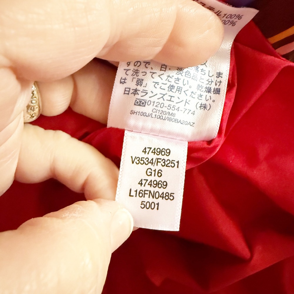 XL Lands' End Down Tartan Red Plaid Vest Size 18 - Picture 8 of 11